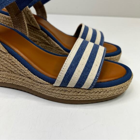 MIA Brittni Espadrille wedges blue white - 7.5 - Picture 7 of 12